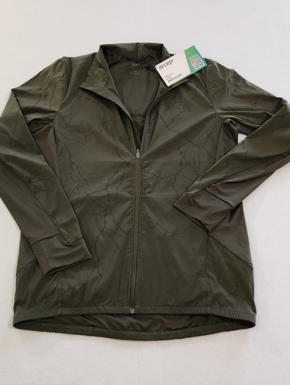 Cep Men's Olive Activating Performance Full-Zip Jacket Size Small